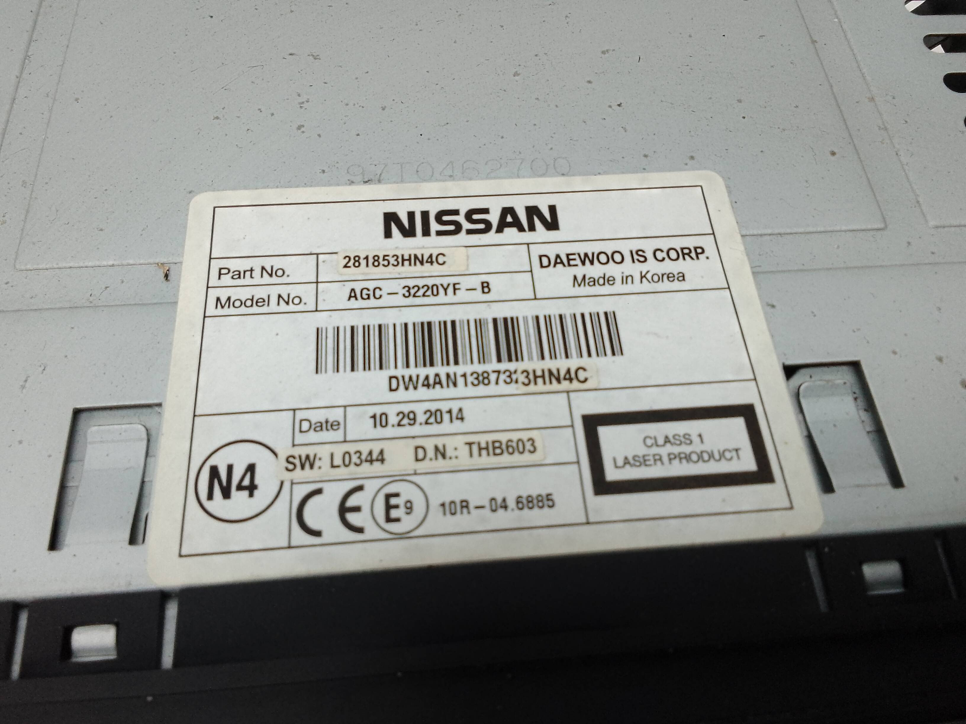 Radio nissan micra iv (k13k/kk)(07.2010->)